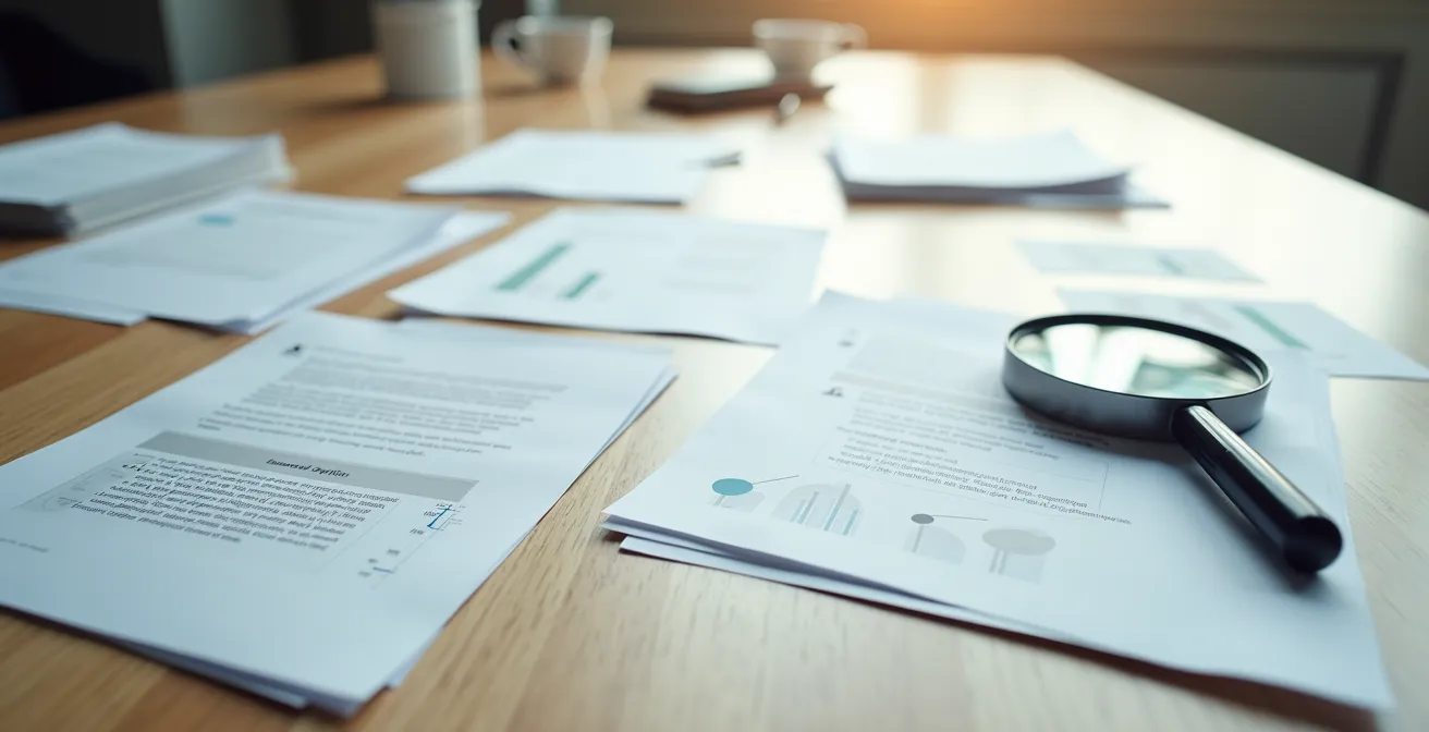 Documents de contrôle URSSAF étalés sur bureau professionnel