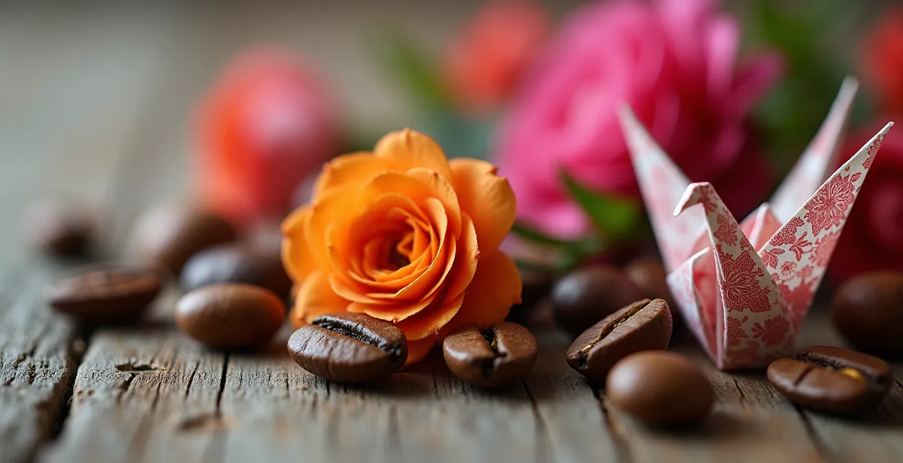 Composition macro de différents objets symboliques de célébrations maternelles à travers le monde